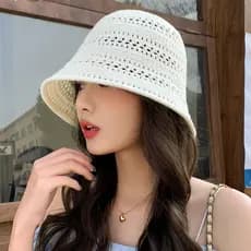 Chapéu de balde oco de malha japonês feminino verão estilo fino respirável guarda-sol protetor solar bacia chapéu mostra