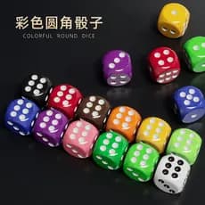 Dados coloridos peneira de dados dados dados dados tamanho grande KTV16mm canto redondo multicolorido dados copo rolha