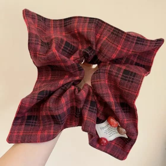 < British Campus > Anel de cabelo xadrez combinado, acessórios para cabelo, cabeça de bola feminina, faixa de cabeça ret