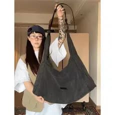 Estilo celebridade lona Denim High-End sentimento grande capacidade moda Retro saco Casual Tote um-Shou