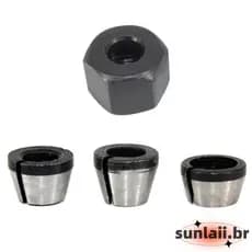 SUNLAII 6mm 6 35mm 8mm Adaptador Mandril Força Para Máquina Corte E Gravação Porca Roteador Elétric