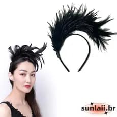 SUNLAII Pena Bandana 1920s Burlesque Headpiece Flapper H