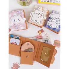 Original chique japonês coreano urso carteira dos desenhos animados feminino curto moeda bolsa snap-on 30% de desconto t
