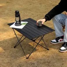 Leve portátil de aço carbono ao ar livre mesa dobrável acampamento pequena Mini cadeira mesa carro acampamento ovo rolo