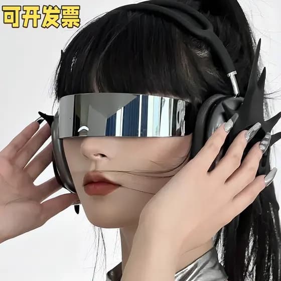 Novo atualizado AI óculos tecnologia sentido óculos de sol influenciador Disco festa futuro sentido integrado óculos de