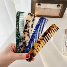 Coreano coreano Retro marmorizado pente de cabelo temperamento geométrico acetato pente moda padrão dente pente de cabel