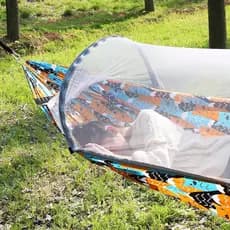 Rede mosquiteira automática ao ar livre único duplo pára-quedas pano Ultra-leve fita mágica Anti-mosquito malha balanço