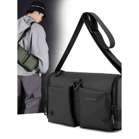 WEPOWER Novo Estilo Street Wear Bolsa Mensageiro de Um Ombro Mochila Casual Masculina Função de Ciclismo Bolsa Mensageir