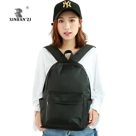 Leve impermeável ampliado acolchoado alças duplas lazer viagem mochila feminina estudante mochila feminina cor sólida mo