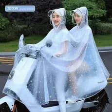 Capa de chuva para motocicleta elétrica, dupla, masculina, feminina, ciclismo, bateria, carro, 2 pessoas, transparente,
