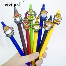 Novo estilo caneta remendo elemento mexicano PVC borracha macia remendo Gel caneta estudante assinatura caneta esferográ