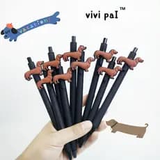 Caneta esferográfica com tema de cachorro Dachshund, venda imperdível, PVC, borracha macia, caneta esferográfica, escrit