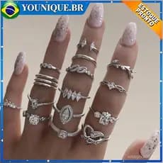 15 requintados anéis de diamante de prata em forma de cobra uma combinação nobre e elegante