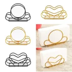 Suporte de Guardanapo de Metal Dourado - Acessórios de Mesa Elegantes para Uso em Restaurantes e Cozinhas