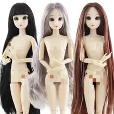 Novo 30 cm 20 Corpo Articulado Boneca Nu Bebê 3D Maquiagem Muscular Branca Luo Li Olhos Reais Linda Menina