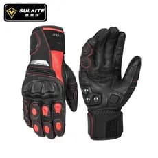 Scooter inverno motocicleta luvas de couro velo aquecimento motocicleta corrida piloto engrossado à prova dwaterproof ág