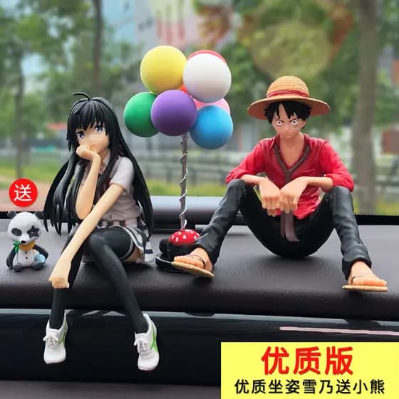 Enfeites de carro acessórios interiores do carro feitos à mão Luffy Yukino bela menina Console central Anime decoração i