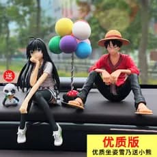 Enfeites de carro acessórios interiores do carro feitos à mão Luffy Yukino bela menina Console central Anime decoração i