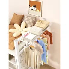 Dormitório cama cabide pendurado rack de roupas para estudantes do Campus cabeceira pendurado rack de roupas pendurado g