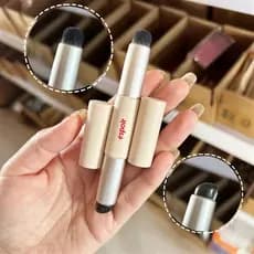 Novo produto!Coreano coreano escova labial dupla cabeça Silicone/escova batom mancha escova cabeça redonda com capuz esc