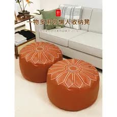 Banqueta de armazenamento de grande capacidade roupas antigas enchimento cais de couro pode sentar Futon casa preguiçoso