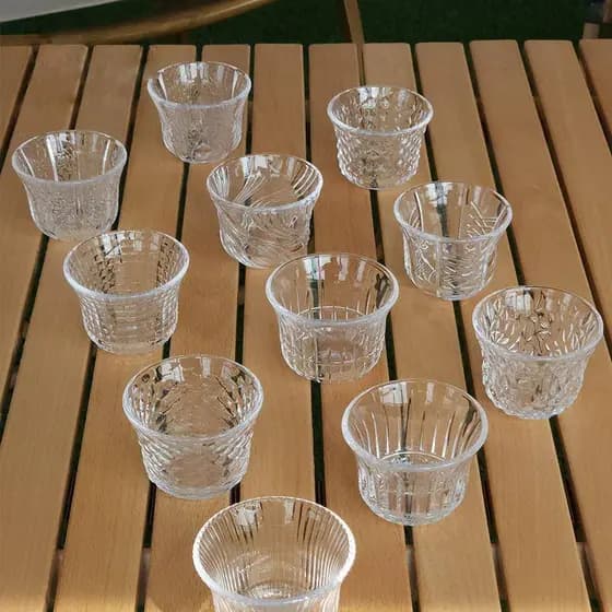 Estilo japonês conjunto de chá vidro cristal pequeno xícara de chá escritório em casa copo de vidro único xícara de chá