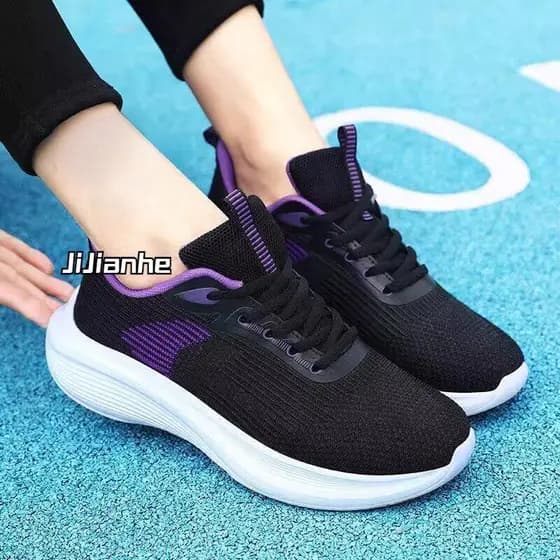 Sapatos femininos verão respirável malha fina tênis de corrida malha respirável malha plana sapatos femininos de sola gr