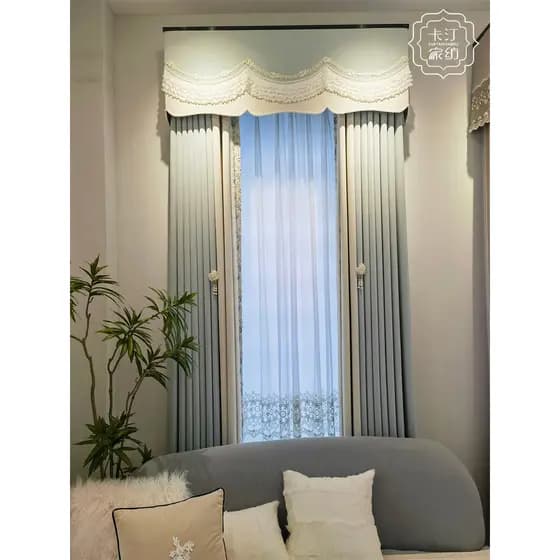 Moderno estilo americano buraco azul sala de estar quarto engrossado Blackout Bay janela cortina de janela do chão ao te