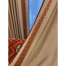 Cortinas francesas americanas retrô Bolshe leite café cor Blackout completo quarto janela saliente cortinas do chão ao t