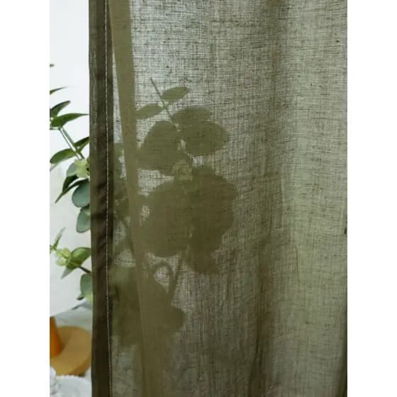 Cortinas de pano de algodão puro Natural francês exportadas novo bambu chinês verde quarto estudo sala de estar estilo P