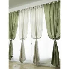 Cortina de linho puro natural francês estilo Pastoral americano linho cor natural cinza verde estilo japonês estilo sile