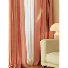 Estilo japonês linho puro Morandi médio rosa sala de estar americano Retro estilo Pastoral transparente cortina impervo