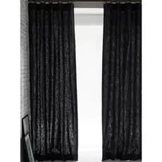 Jane estilo europeu preto engrossado linho puro simples moderno quarto estudo Semi-Blackout Inn cortina produto acabado