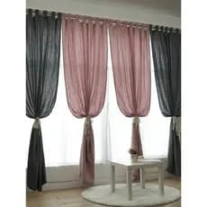 B & B Villa Estilo Japonês Estilo Silencioso Cinza Rosa Rosa Grosso Linho Puro Estilo Chinês Cortina de Porta Nordic Sim