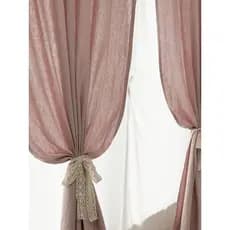 Francês Natural puro linho cortinas americano Retro estilo Pastoral cinza rosa estilo japonês sala de estar estilingue p