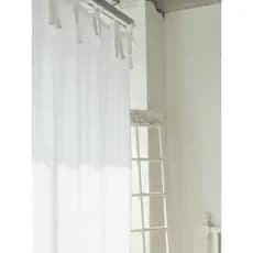 País americano estilo Pastoral puro linho branco Villa sala de estar Semi-sombreamento respirável pequena cortina com ca