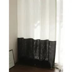 Nordic simples moderno preto e branco puro algodão linho quarto estudo janela do chão ao teto Bay janela transparente co