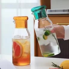 Pote de suco de vidro com alto teor de borosilicato japonês, resistente a altas temperaturas, garrafa de água fria domés