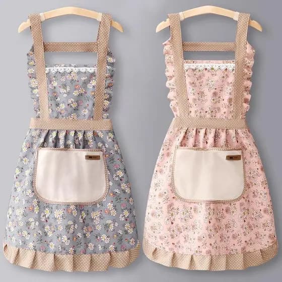 Japão japão novo estilo de algodão Floral princesa avental feminino High-End sentir doméstico à prova dwaterproof água à