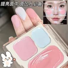 Creme Blush de três cores Combinação multicolorida Superfície iluminadora Corretivo depressão média Diminuir expansão Co