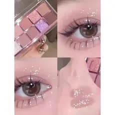 Jiaqi recomenda paleta de sombras dez cores perolado fosco fino Glitter Taro roxo desejo puro baixa saturação luz maquia