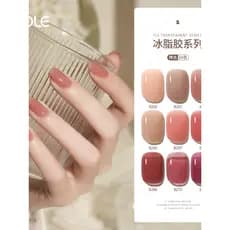 Gelo transparente cor chá preto unha polonês cola 2026 novo estilo Popular ameixa cor Nude Manicure loja geléia Jade gor