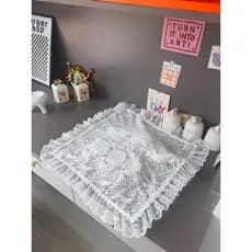 Retro país pequeno ameixa renda conjunto de chá capa pano bordado tecido bordado geladeira máquina de lavar capa toalha