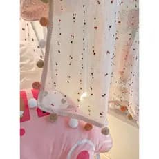 Quarto Retro fantasia cortina haste telescópica cortina quarto das crianças varanda meia cortina curta rosa quarto janel