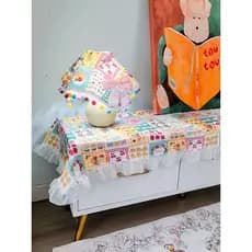 Forno de microondas longo tapete de mesa máquina de lavar capa pano armário de TV Anti-poeira capa toalha Lolita menina