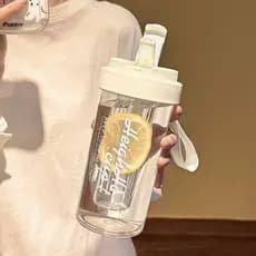 Com separador de chá copo de palha verão copo de água meninas de alto valor verão resistente a altas temperaturas influe