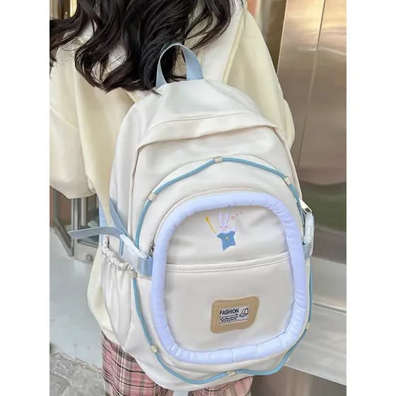 Mochila feminina Original caseira estudantes universitários simples estudantes do ensino médio luz bonito menina grande-