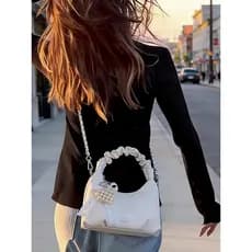 Super quente plissado bolsa feminina 2026 novo estilo All-Match moda High-End corrente cruz-corpo nuvem saco