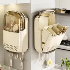 Caixa de armazenamento de pauzinhos novo estilo doméstico High-End prateleira de cozinha titular pauzinho fixado na pare