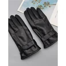 Luvas de couro luvas de couro tela sensível ao toque ciclismo escovado motocicleta à prova de vento estilo fino senhoras